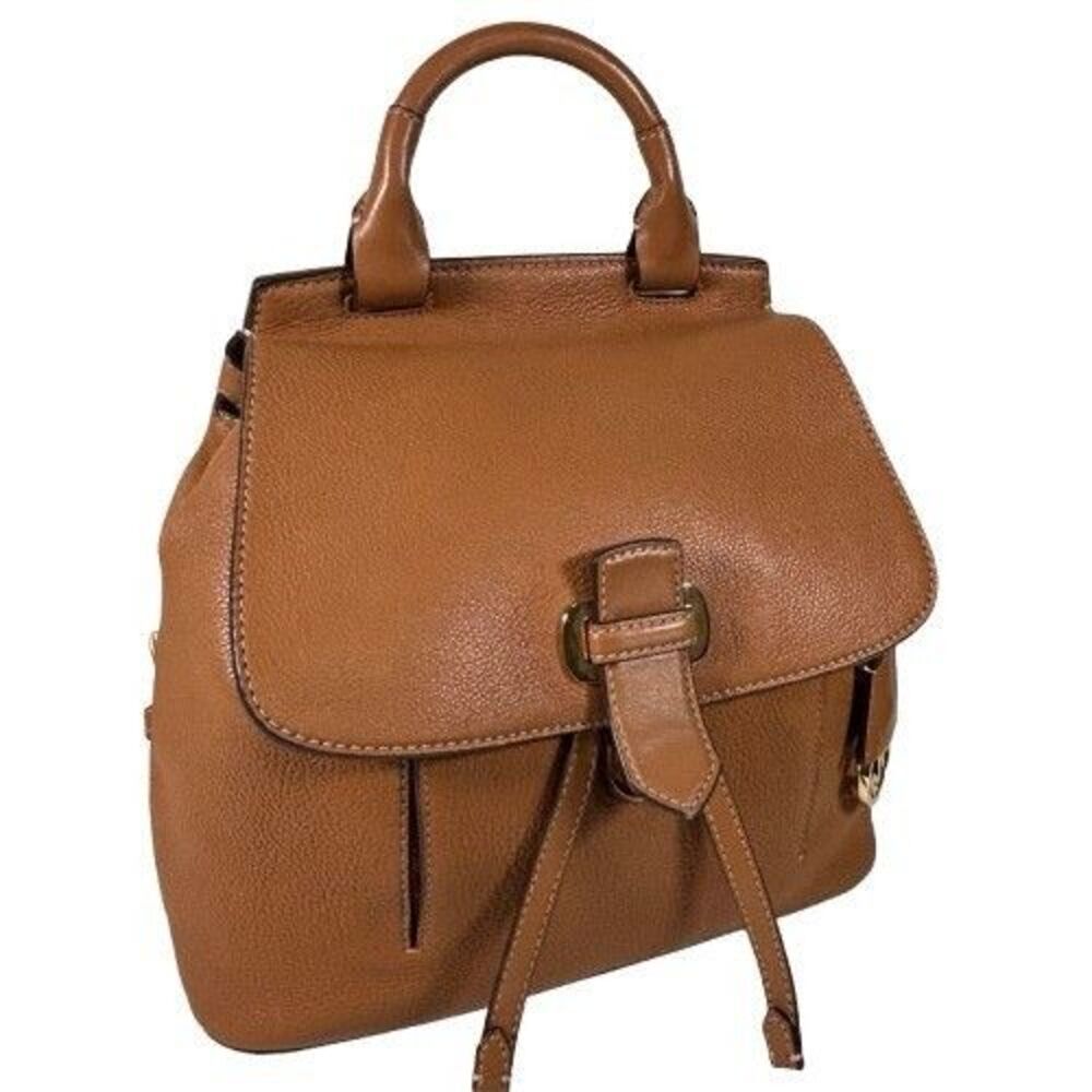 Michael Kors Romy Acorn Brown Pebbled Leather Medium Backpack Handbag - Picture 2 of 16